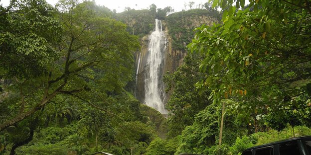 Ein Wasserfall im Grünen Ein Wasserfall im Grünen