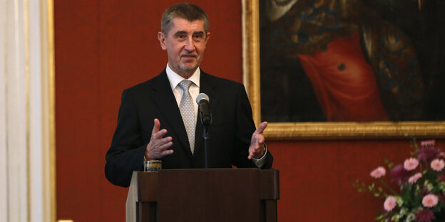 Andrej Babis nach seiner Vereidigung am 6. Dezember Andrej Babis nach seiner Vereidigung am 6. Dezember