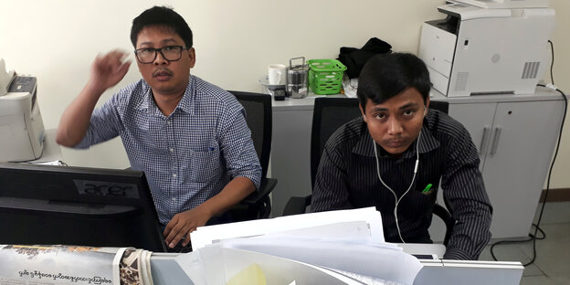 Wa Lone (links) und Kyaw Soe Oo Wa Lone (links) und Kyaw Soe Oo