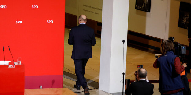 SPD-Chef Schulz in der SPD-ZEntrale