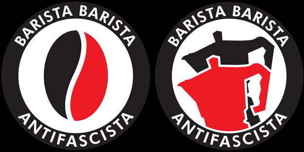Ein Tropfen Milch spritzt in eine Kafeetasse Ein Tropfen Milch spritzt in eine Kafeetasse