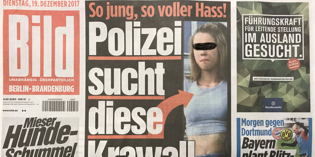 Eine Titelseite der "Bild"-Zeitung Eine Titelseite der "Bild"-Zeitung