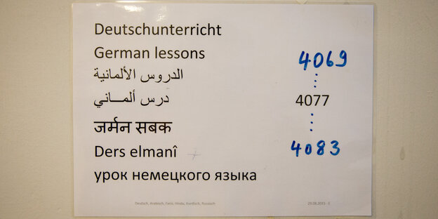 Hinweisschild für Deutschunterricht Hinweisschild für Deutschunterricht