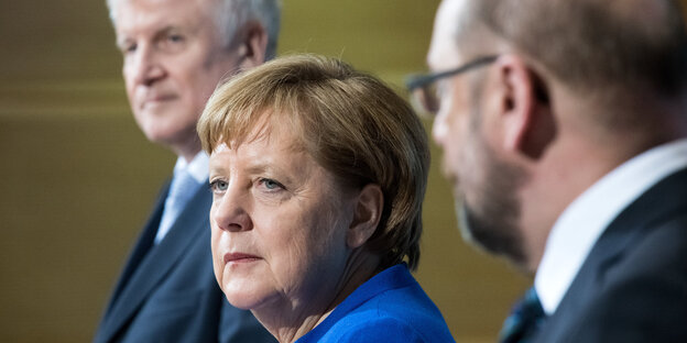 Horst Seehofer, Angela Merkel und Martin Schulz Horst Seehofer, Angela Merkel und Martin Schulz