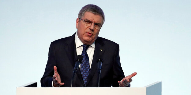 Thomas Bach sprcht vor Publikum Thomas Bach sprcht vor Publikum