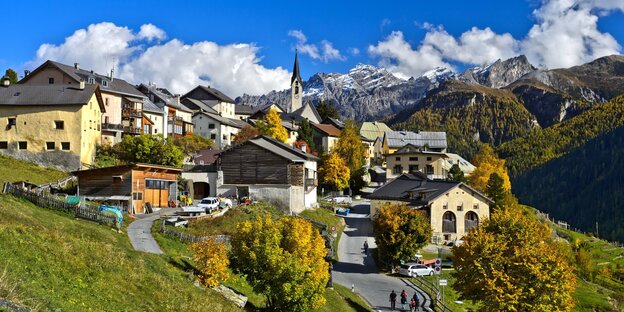 Guarda, in Graubünden, Schweiz Guarda, in Graubünden, Schweiz