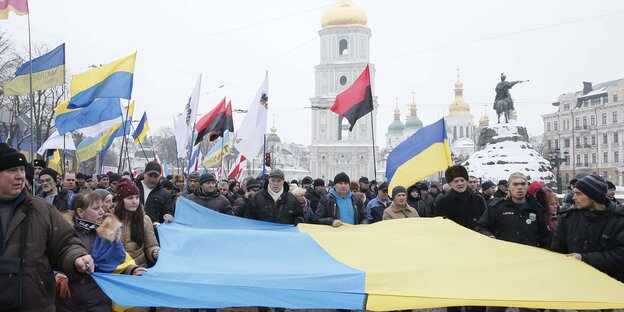Anhänger von Michael Saakaschwili bei einer Demonstration am Sonntag in Kiew Anhänger von Michael Saakaschwili bei einer Demonstration am Sonntag in Kiew