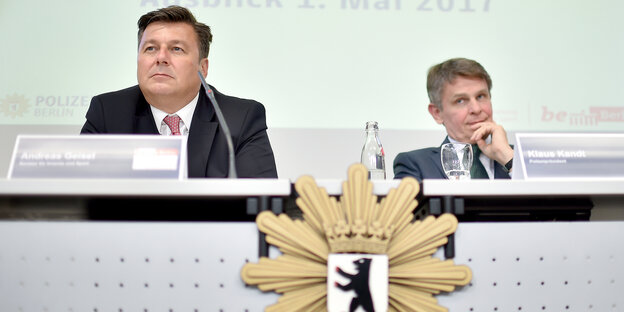 Innensenator Geisel und Ex-Polizeipräsident Kandt Innensenator Geisel und Ex-Polizeipräsident Kandt