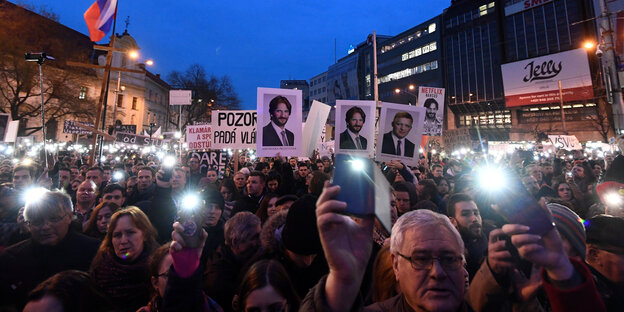 Demonstration gegen die Regierung am vergangenen Freitag in Bratislava