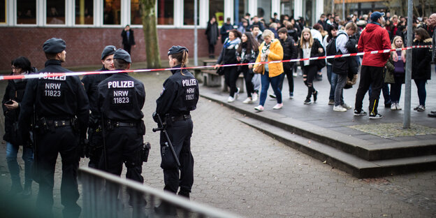 Schulhof in Lünen nach der Messerattacke im Januar 2018 Schulhof in Lünen nach der Messerattacke im Januar 2018