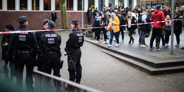 Schulhof in Lünen nach der Messerattacke im Januar 2018