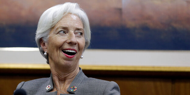 Christine Lagarde lacht Christine Lagarde lacht