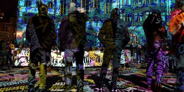 Die Lichtshow Luminale am Frankfurter Römer am 20.3. 2018 Die Lichtshow Luminale am Frankfurter Römer am 20.3. 2018