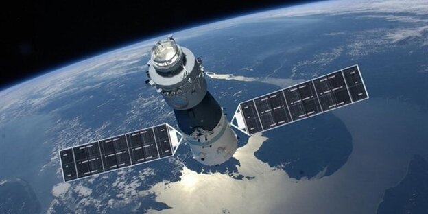 Eine grafische, undatierte Darstellung der chinesischen Raumstation Tiangong 1 Eine grafische, undatierte Darstellung der chinesischen Raumstation Tiangong 1
