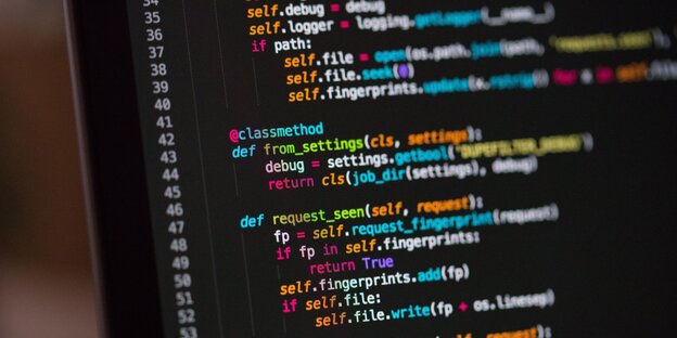 Ein Bildschirm mit Code Ein Bildschirm mit Code