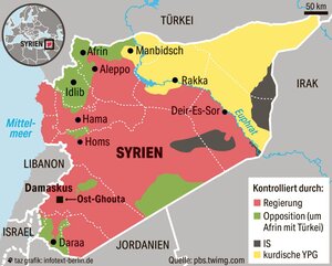 Eine Karte von Syrien Eine Karte von Syrien