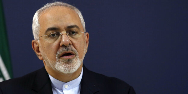 Mohammed Dschawad Sarif, Außenminister des Iran, spricht Mohammed Dschawad Sarif, Außenminister des Iran, spricht