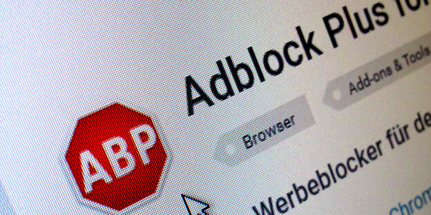 Adblock Plus auf einem Bildschirm Adblock Plus auf einem Bildschirm