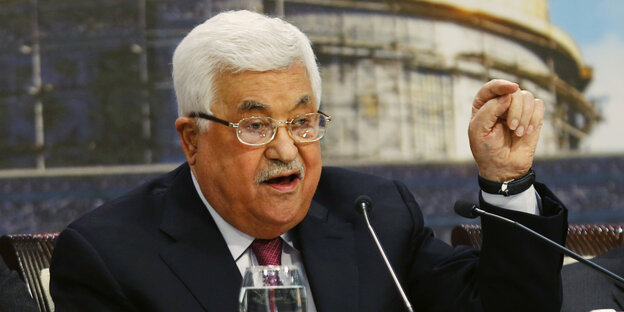 Palästinenserpräsident Mahmud Abbas spricht Palästinenserpräsident Mahmud Abbas spricht