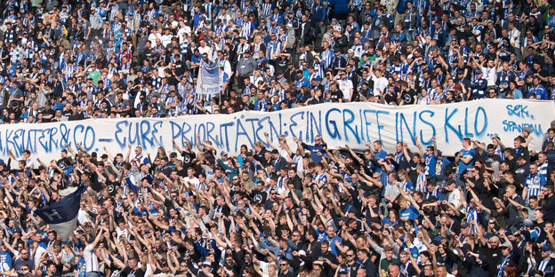 Transparent im hertha-stadion