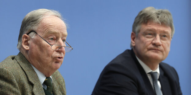 Auch sie sollen am Wochenende auf der Demo reden: Alexander Gauland und Jörg Meuthen Auch sie sollen am Wochenende auf der Demo reden: Alexander Gauland und Jörg Meuthen