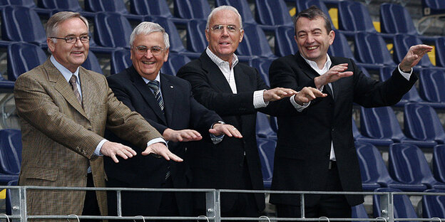 Horst R. Schmidt, Theo Zwanziger, Franz Beckenbauer und Wolfgang Niersbach