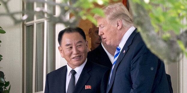 Zwei Männer, Kim Yong Chol und Donald Trump Zwei Männer, Kim Yong Chol und Donald Trump