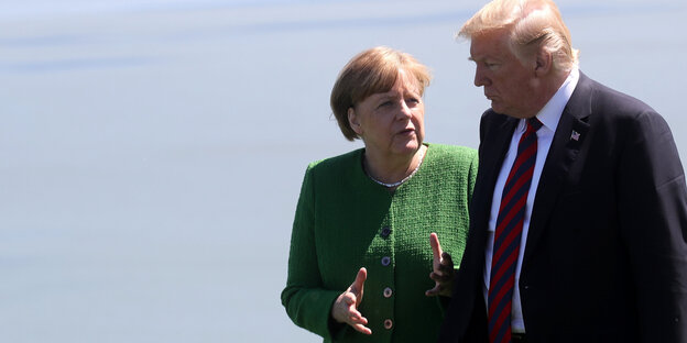 Merkel und Trump in Quebec Merkel und Trump in Quebec