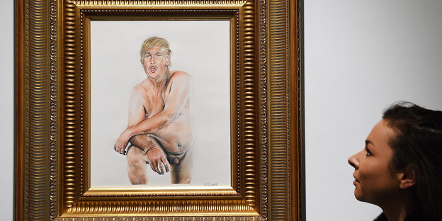 Gemälde vom nackten Donald Trump Gemälde vom nackten Donald Trump