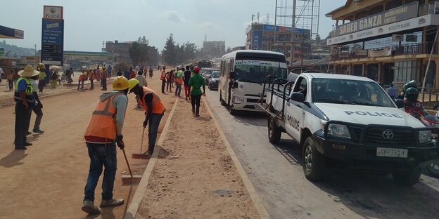 Straßenarbeiten in Kigali sorgen für Stau Straßenarbeiten in Kigali sorgen für Stau