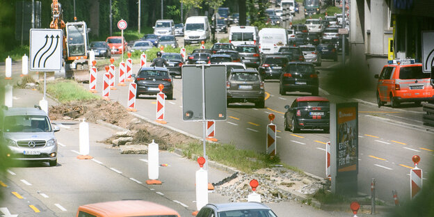 Das besonders von Abgasen betroffene Stuttgarter Neckartor