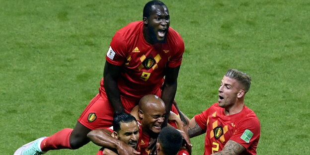 Belgische Spieler jubeln Belgische Spieler jubeln
