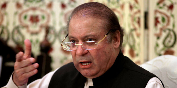 Nawaz Sharif im Porträt Nawaz Sharif im Porträt
