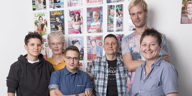 Das Redaktionsteam der Lesben-Zeitschrift L-Mag Das Redaktionsteam der Lesben-Zeitschrift L-Mag