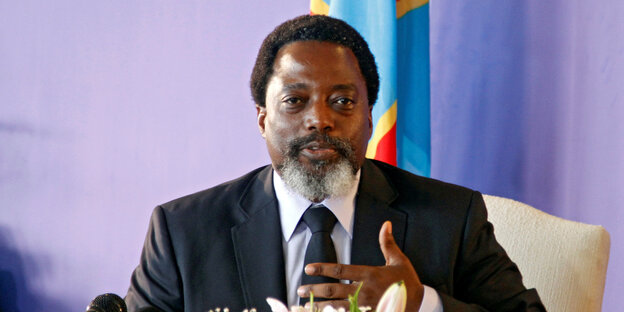 Der Präsident der Demokratischen Republik Kongo, Joseph Kabila, bei einer Pressekonferenz Der Präsident der Demokratischen Republik Kongo, Joseph Kabila, bei einer Pressekonferenz