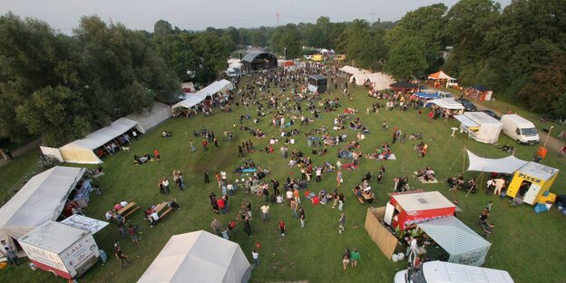 Das Gelände des Wutzrock-Festivals aus der Vogelper Das Gelände des Wutzrock-Festivals aus der Vogelper