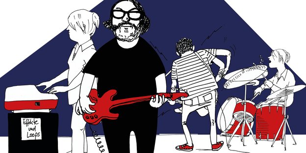 Illustration: Mehrere Menschen mit Instrumenten Illustration: Mehrere Menschen mit Instrumenten