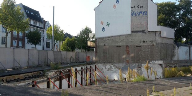 Eine Baugrube in Gröpelingen. Eine Baugrube in Gröpelingen.