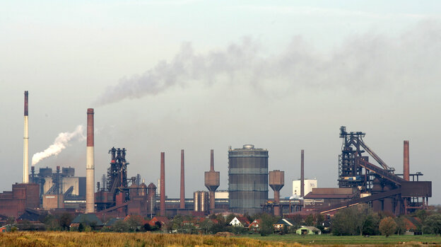 Die Silhouette der Stahlwerke Bremen.