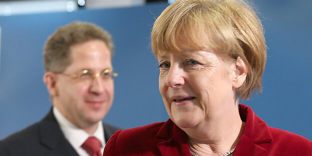 Bundeskanzlerin Angela Merkel und Verfassungsschutzchef Hans-Geog Maaßen Bundeskanzlerin Angela Merkel und Verfassungsschutzchef Hans-Geog Maaßen