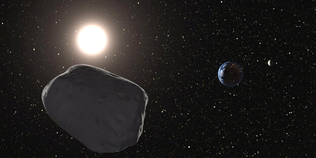 Ein Asteroid im Weltall Ein Asteroid im Weltall