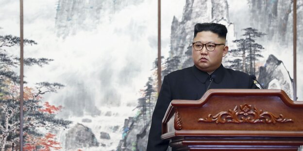 Kim Jong Un am Rednerpult Kim Jong Un am Rednerpult