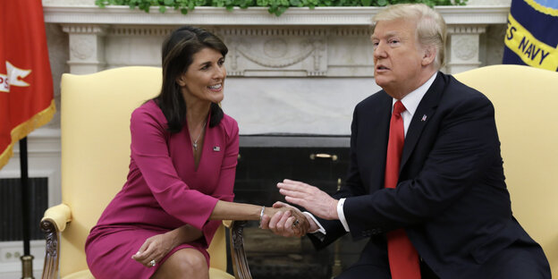 Nikki Haley und US-Präsident Donald Trump Nikki Haley und US-Präsident Donald Trump