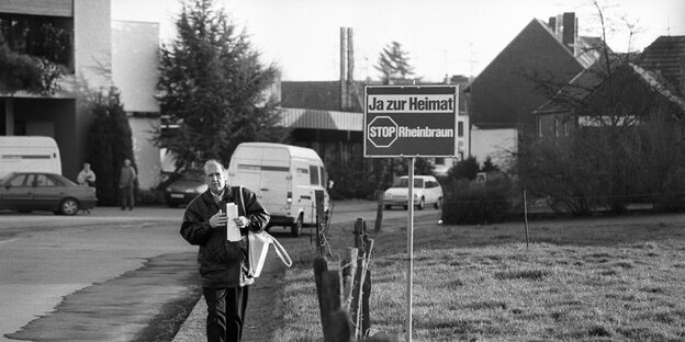 Protesschild gegen den Abriss von Borschemich Protesschild gegen den Abriss von Borschemich