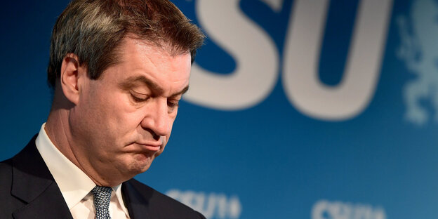 Pressekonferenz nach der Sitzung des CSU-Vorstandes. Ministerpräsident Markus Söder spricht Pressekonferenz nach der Sitzung des CSU-Vorstandes. Ministerpräsident Markus Söder spricht