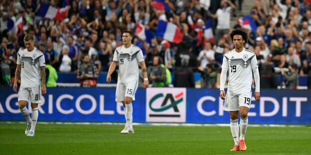 Die Nationalspieler Toni Kroos, Niklas Süle und Leroy Sané Die Nationalspieler Toni Kroos, Niklas Süle und Leroy Sané