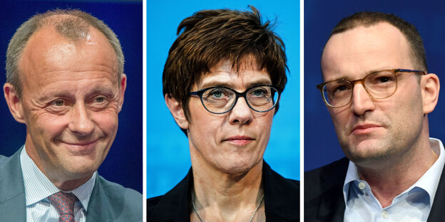 Merz, Kramp-Karrenbauer und Spahn Merz, Kramp-Karrenbauer und Spahn