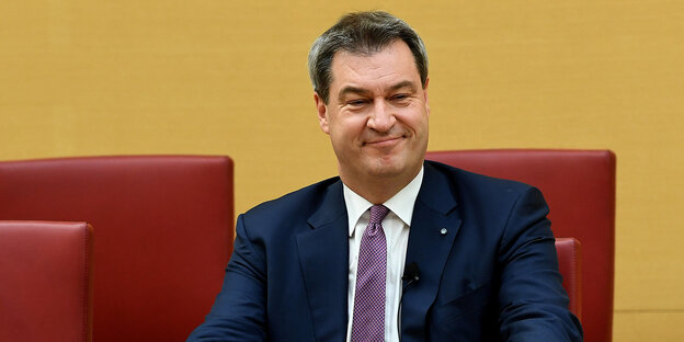 Markus Söder mit zufriedenem Gesichtsausdruck Markus Söder mit zufriedenem Gesichtsausdruck