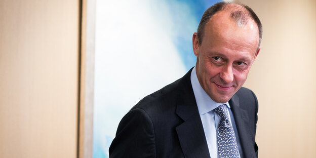 Bei einer Vorstellung der Kandidaten für den CDU-Bundesparteivorsitz stellt sich Friedrich Merz im Fraktionssitzungssaal im Haus der Abgeordneten der baden-württembergischen CDU-Landtagsfraktion vor Bei einer Vorstellung der Kandidaten für den CDU-Bundesparteivorsitz stellt sich Friedrich Merz im Fraktionssitzungssaal im Haus der Abgeordneten der baden-württembergischen CDU-Landtagsfraktion vor