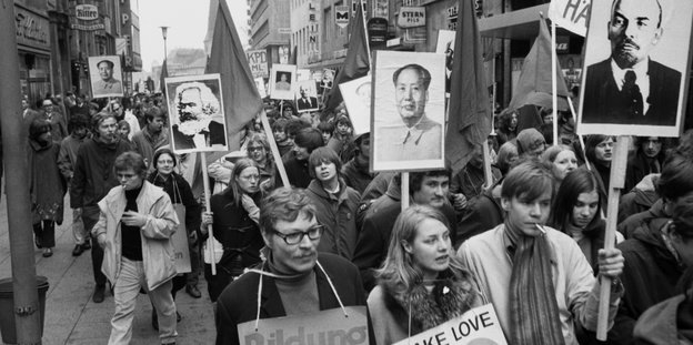 Schwarz-weiß-Foto eine Demonstration